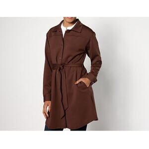 Beautiful Size 2X Expresso Brown Ponte Button Front Jacket A630489 NWOT